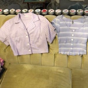 Lot of 2 purple cropped tops. - size xs